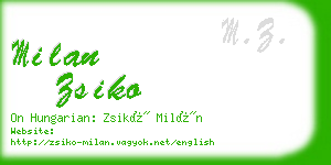 milan zsiko business card